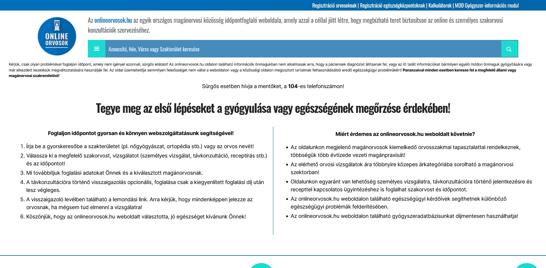 Onlineorvosok.hu laptopon