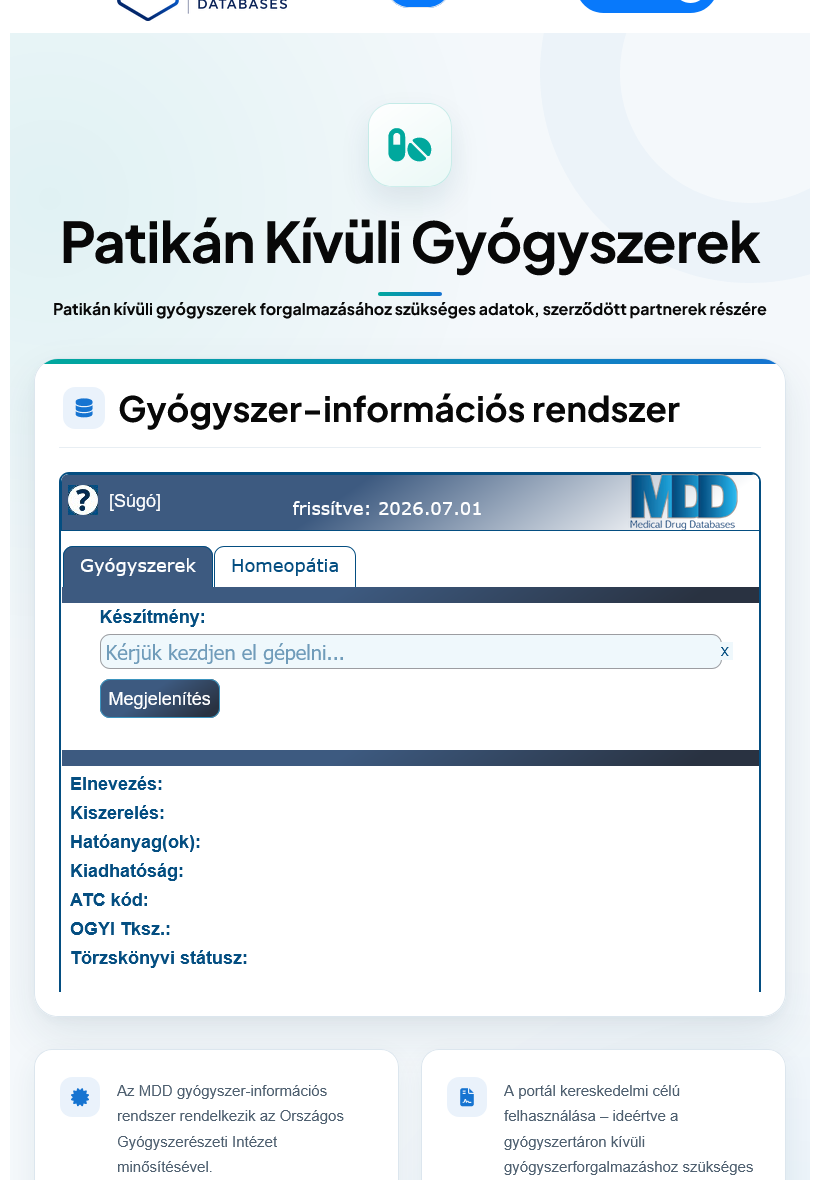 Orvosi szoftver tableten